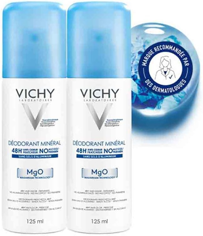 Déodorant aérosol efficacité 48h soin corporel minéral anti-transpiration unisexe flacon de 150ml
