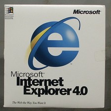 Rare Blue Microsoft Internet Explorer 4.01 CD For Windows 95/NT CD, product key