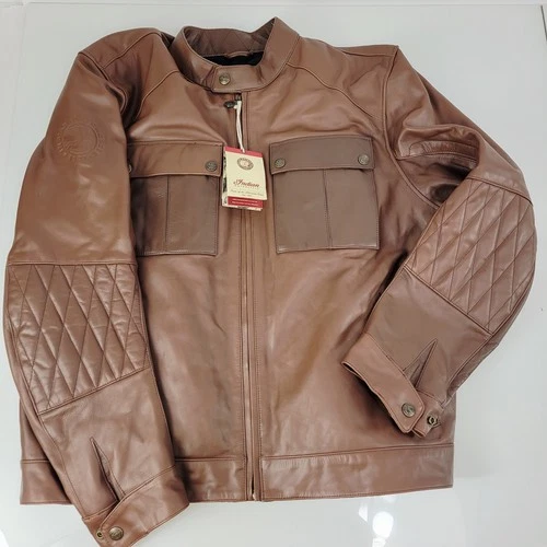 Indian Motorcycle Getaway Leather Jacket Brown Cowhide Riding Jacket OEM video thumbnail