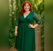 Flycurvy Women's Green Formal Dress Size 3XL