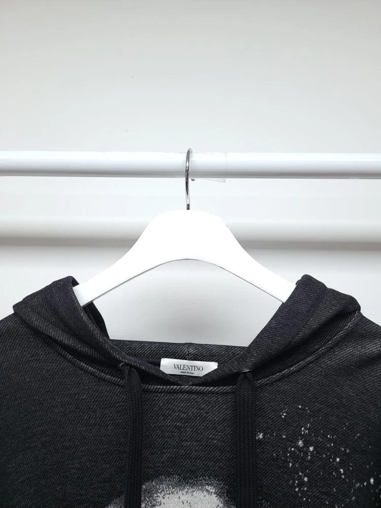 Felpa con cappuccio Valentino nera Onlove full moon lettering 68490618