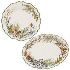 Certified International Winters Forest Melamine 2 Pc Platter Serving Set 32052
