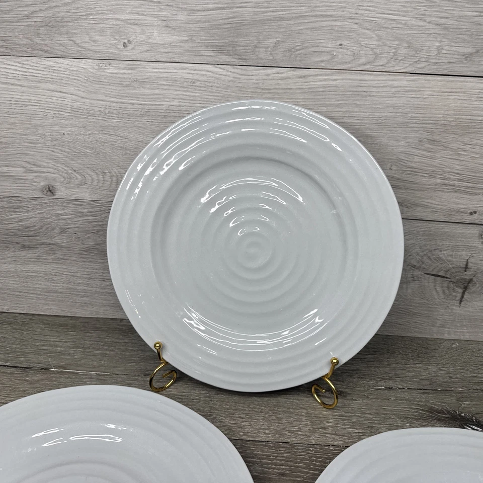 Portmeirion Sophie Conran 11” Porcelain Dinner Plates Gray ~Set of 3 - Image 3 of 4