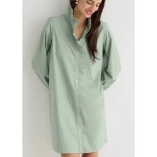 NWT J. Crew Cottage Shirt Dress in Green Sz. 8