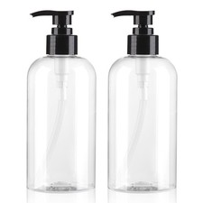 Empty Pump Bottles Dispenser 12.85oz/380ml, Refillable Clear BPAFree Plastic ...