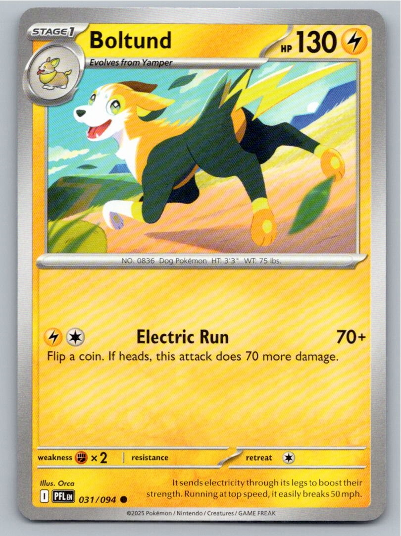 2025 POKEMON BOLTUND PHANTASMAL FLAMES 031/094 COMMON NM A53913 FREE S&H