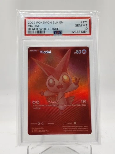 VICTINI 2025 POKEMON BLACK BOLT BLACK WHITE RARE #171 PSA 10 Q0895