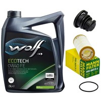 MotoröL Filter Set Wolf 0W40 5 Liter + ÖLablassschraube FüR Audi A5 Cabriolet