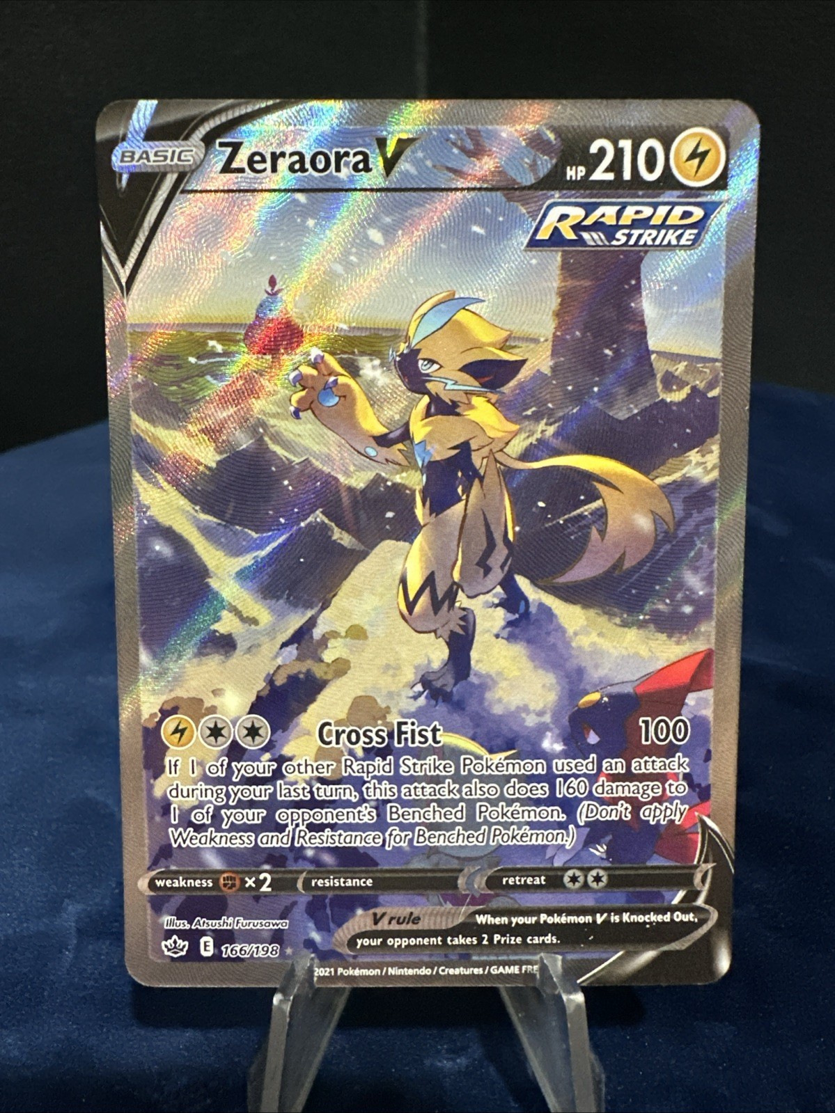 Zeraora v 166/198 Chilling Reign 2021 Alt Art Holo Rare Near Mint