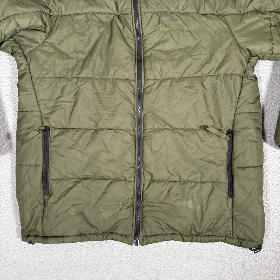 Snugpak Jacket Mens Large Green Sasquatch Full Zip Hooded Puffer Cold Weather - Image 3 of 4