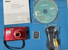 Nikon COOLPIX S5200 Red Digital Camera w/ Box Battery SD Card , Charger