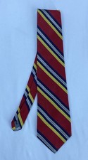 ROBERT TALBOTT men’s Pure Silk Striped Vintage Tie In Red EX.CON MADE.IN.USA