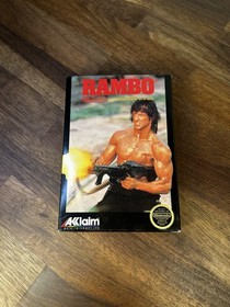 Rambo Complete in Box CIB (Nintendo, NES 1988) Great Shape w/Poster & Inserts!🔥