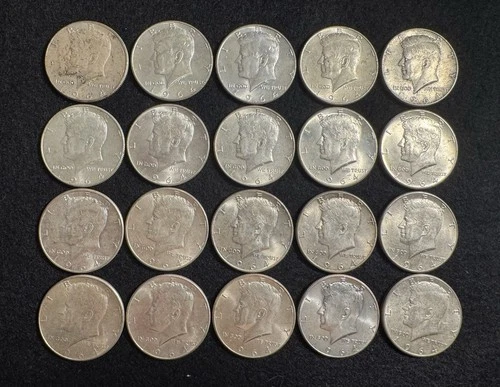 Uncirculated Roll Of 20 1964 Kennedy Half Dollars 90% Silver