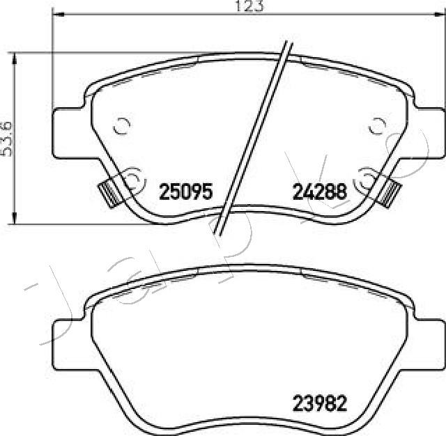 Fits JAPKO 500400 BRAKE PAD SET, DISC BRAKE