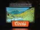 Vintage Coors Beer Rocky Mountain Stream Motion Lighted Sign With Bonus Scene