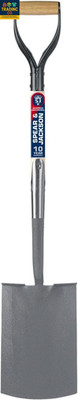 1071AL Neverbend Professional Treaded Digging Spade, Gray