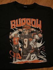 Joe Burrow Cincinnati Bengals Men s Tshirt Black With Logo NWOT Xl