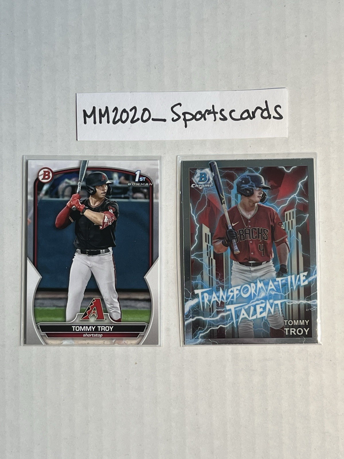 Tommy Troy 2023 1st Bowman BD & Chrome TT-2 Insert Diamondbacks MAKE AN OFFER!