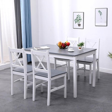 Set Da Pranzo Da 5 Pezzi, Con Tavolo Da Pranzo, 108 X 65 X 73 Cm, E 4 Sedie, Ret