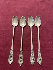 Wallace .925 Sterling 7 1/2” Teaspoons (set of four) in the Rose Point pattern. 