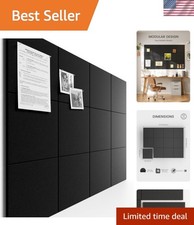 Large Cork Board 48" x 36" Alternative - 12 Pack Felt Wall Tiles with 70 Safe...