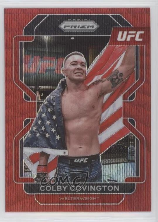 2022 Panini Prizm UFC Ruby Wave Prizm Colby Covington #121 5y5