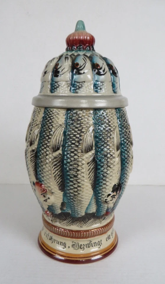 Goebel Merkelbach Heringskrug Scherzkrug Steingut * W.-Germany * H 21,7 cm - Bild 2 von 4