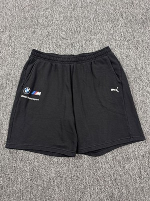 Puma x BMW Motorsport Shorts Men 2XL Black Fleece Stretch Athletic Lounge Sweat 