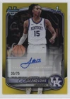 2025 Bowman Basketball Yellow Refractor Jaland Lowe #CPA-JL