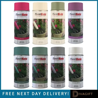 PLASTIKOTE GARDEN SPRAY PAINT 400ML MATT FINISH WATER BASED METAL WOOD PLASTIC
