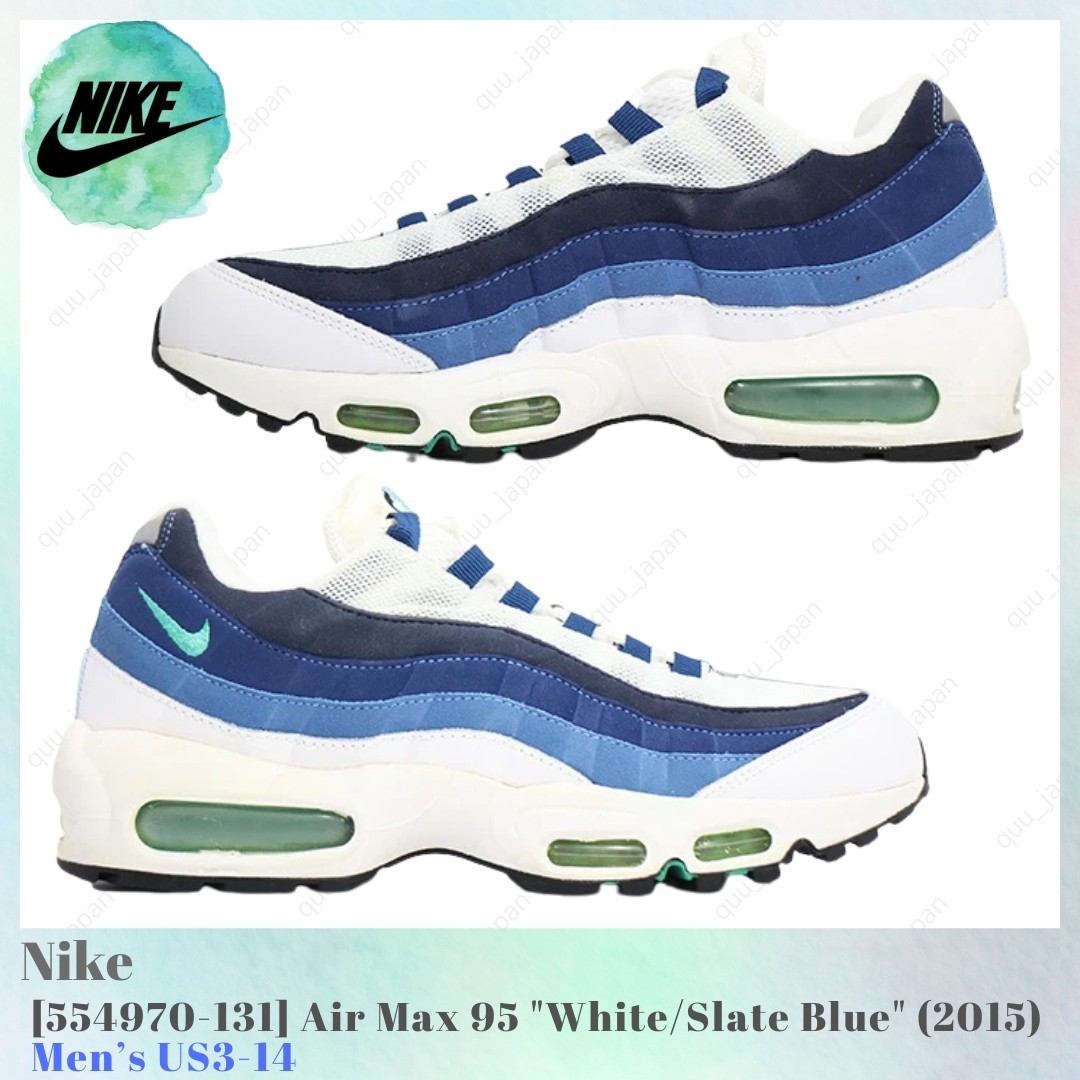 Size 8 - Nike Air Max 95 OG White Slate Blue for sale online | eBay