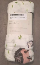 Muslin Swaddle Blanket Little Unicorn Hedgehog New With Tags