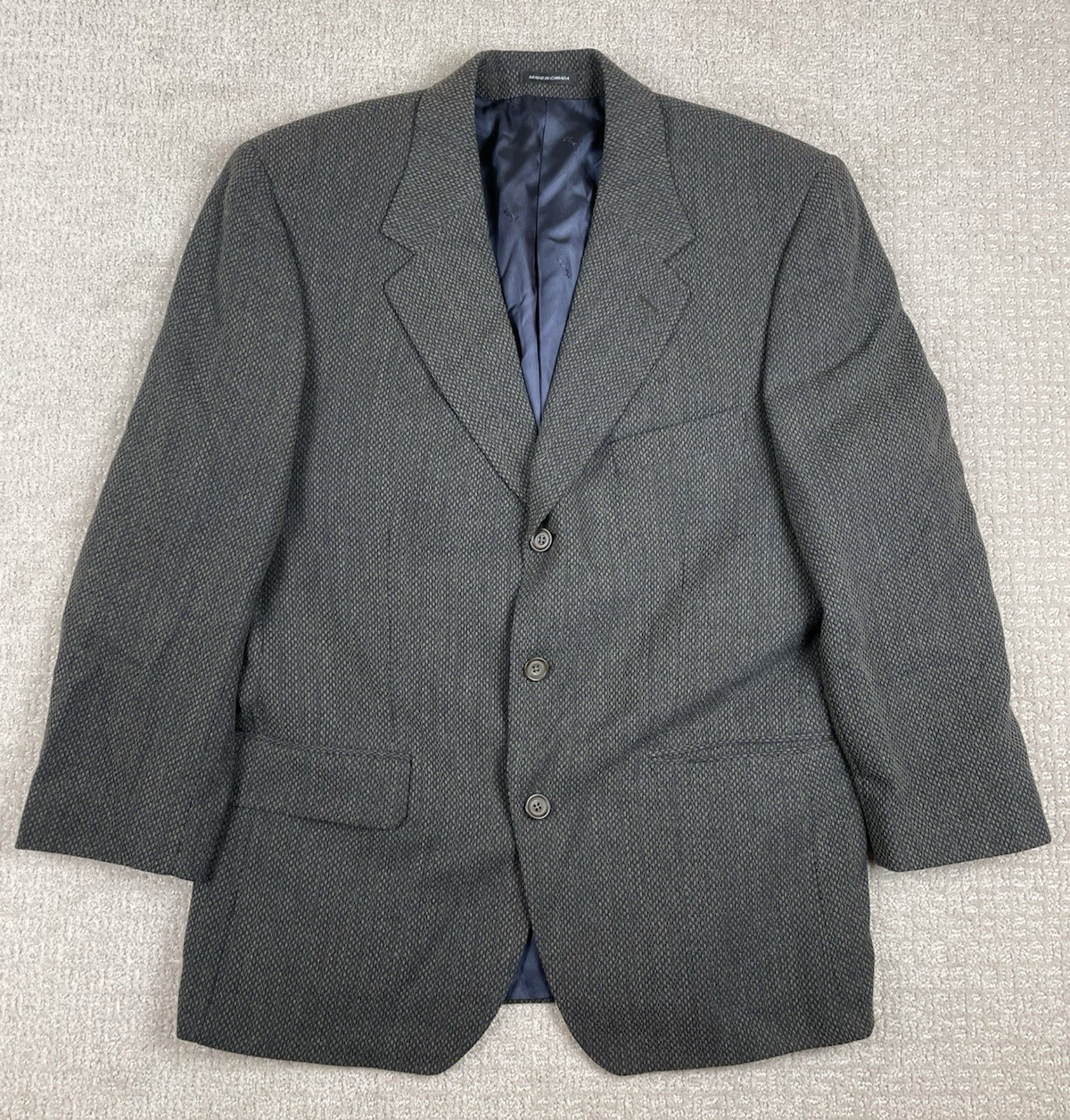 Blazer Yves Saint Laurent taglia 44 cappotto sportivo tweed lana peggiorata grigio Canada