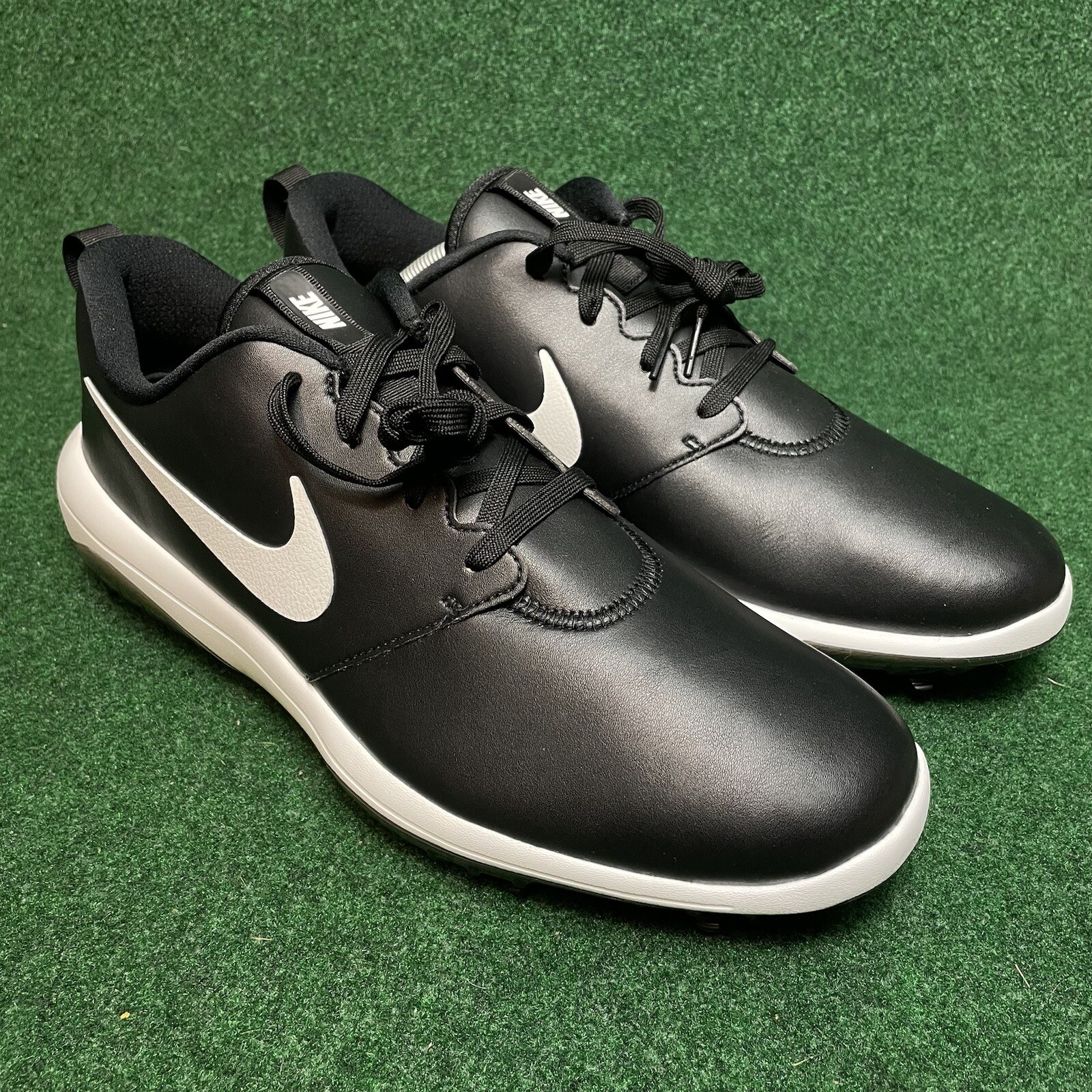 Nike Roshe G Tour Golf Leather Black Shoes Spikes AR5580001 Mens Sz 11