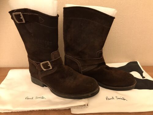 Paul Smith Triumph Motorcycle Suede Leather Ladies Boots Size 36 - Afbeelding 1 van 13