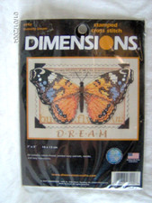 DIMENSIONS STAMPED CROSS STITCH KIT BUTTERFLY DREAM 6992 5x7"
