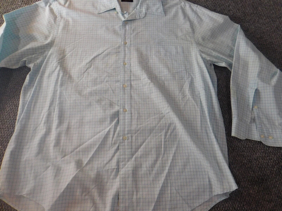 Allen Solly Mens Shirt Medium striped blue Button down white blue - Image 2 of 4