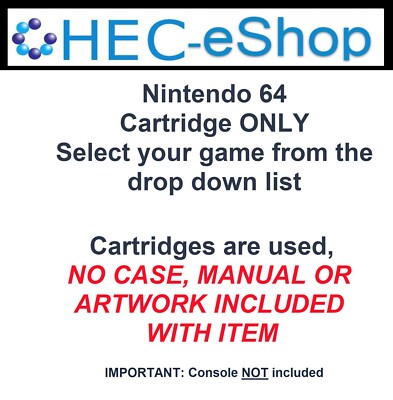 Nintendo 64 Nur Kassetten - Bitte wählen Sie Ihre Spiele aus der Dropdown-Liste