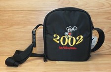 Genuine Disney Black 2002 Mickey Mouse Embroidered 24 Slot CD Case With Strap