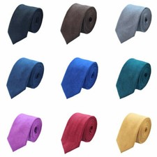 Mens Skinny Velvet Necktie Plain Wedding Party Business Formal Necktie