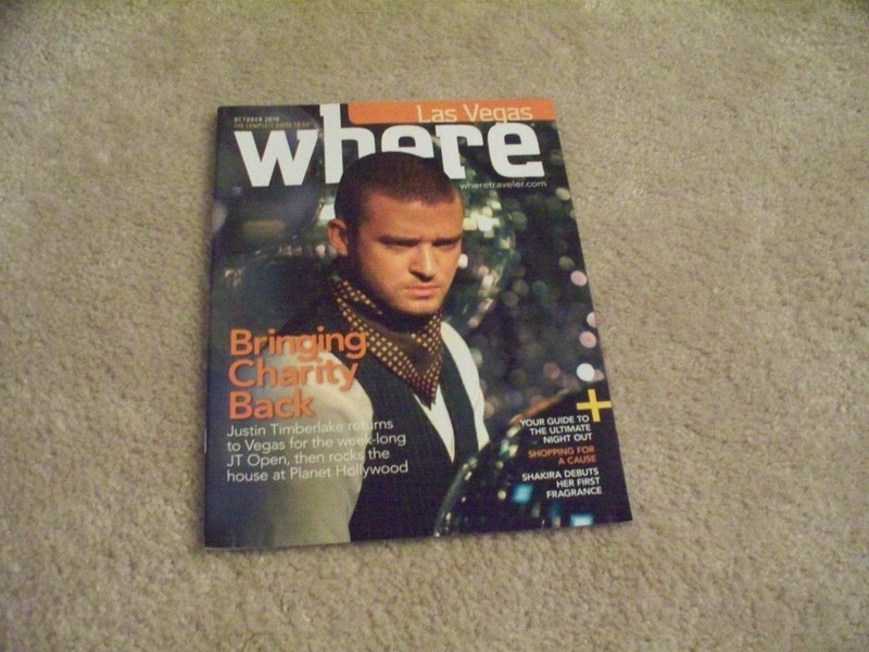 JUSTIN TIMBERLAKE ON COVER  ONLY LAS VEGAS MAGAZINE WHERE FOR OCTOBER 2010