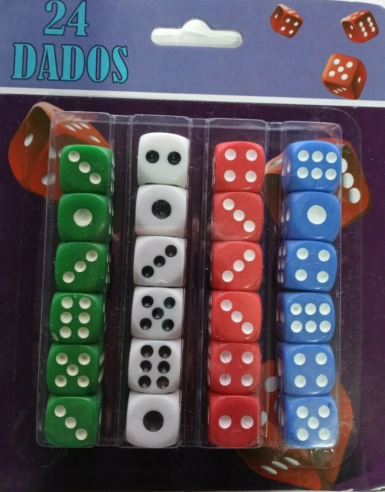 Кости в белом, красном, зеленом для настольных игр активности казино тема вечеринки сувениры 24 - Изображение 3 из 4