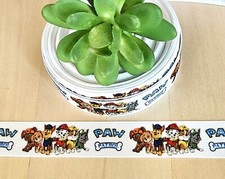 7/8" 1 YD Paw Patrol Grosgrain Ribbon Rubble Skye Zuma Marshall Everest