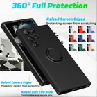 360 Protection For Samsung S24 S23 S22Ultra A55 A25 A73 Silicone Ring Case Cover