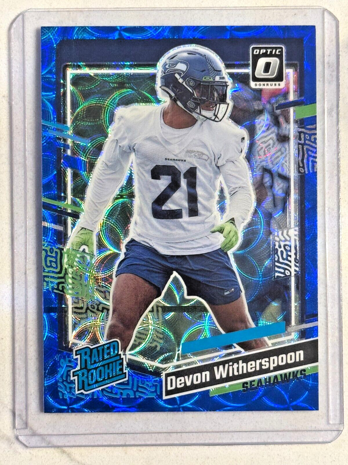 2023 Donruss Devon Witherspoon Optic Rated Rookie Preview Blue Scope Prizm #389