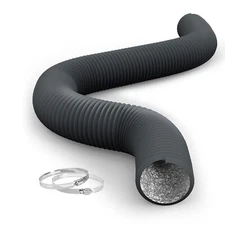 3 Inch 8FT Long Non-Insulated Flex Air Aluminum Ducting Vent Hose PVC Gray