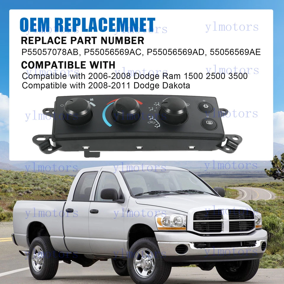 A/C Heater Climate Control Module For 2006-2008 Dodge RAM 1500 2500 Dakota 08-11 Foto 4 de 4