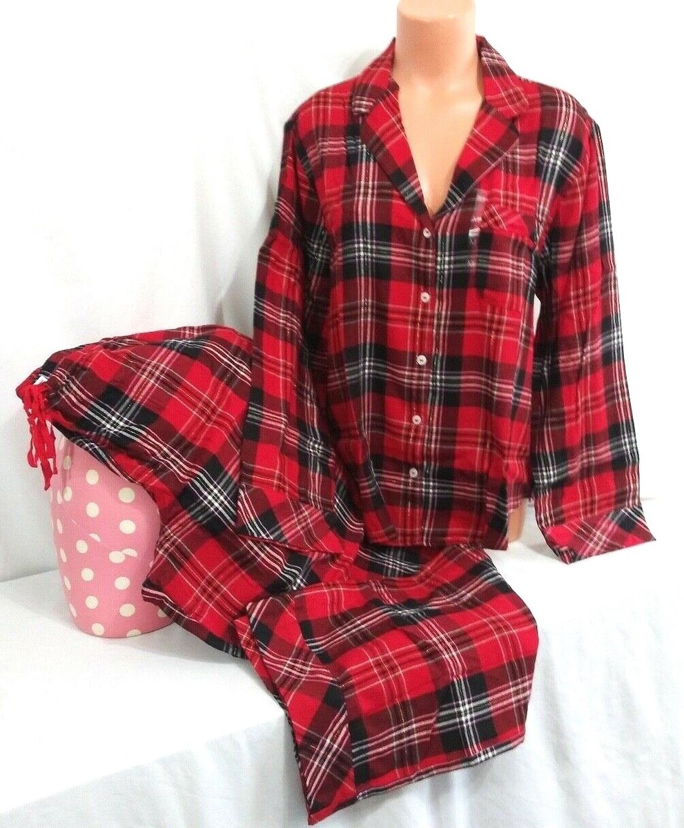 Victorias Secret THE FLANNEL Pajama Set Red Plaid SUPER SOFT
