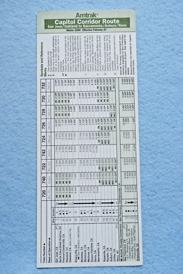 Capitol Corridor Route Card - Winter 2000
